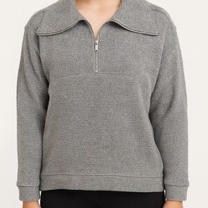 Sweaty Betty Size US 8 Gray Quarter-Zip Sweater minor flaws